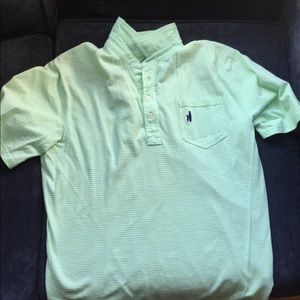 Johnnie O Mens Polo Green Stripes